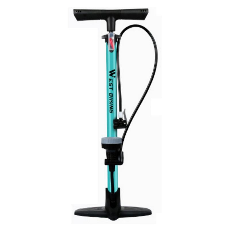K12-36_WEST BIKING直立式高壓打氣筒160psi___K12-40_WEST BIKING 美法雙用氣嘴頭 + TPU加長氣管帶
